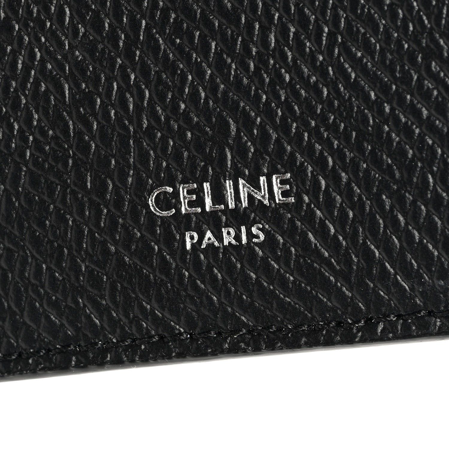 Celine Grained Calfskin Zipped Card Holder Black 6 of 7