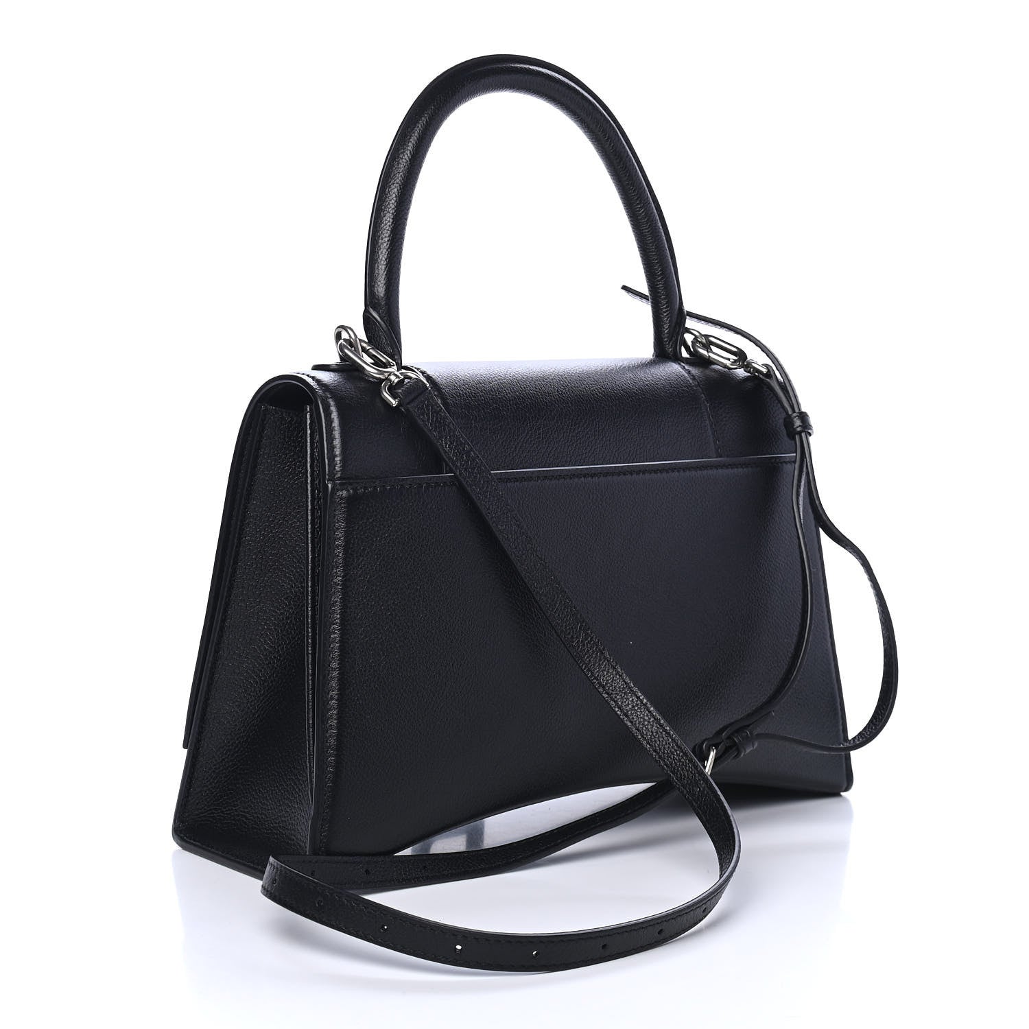 Balenciaga Grained Calfskin Medium Hourglass Top Handle Bag Black 2 of 4