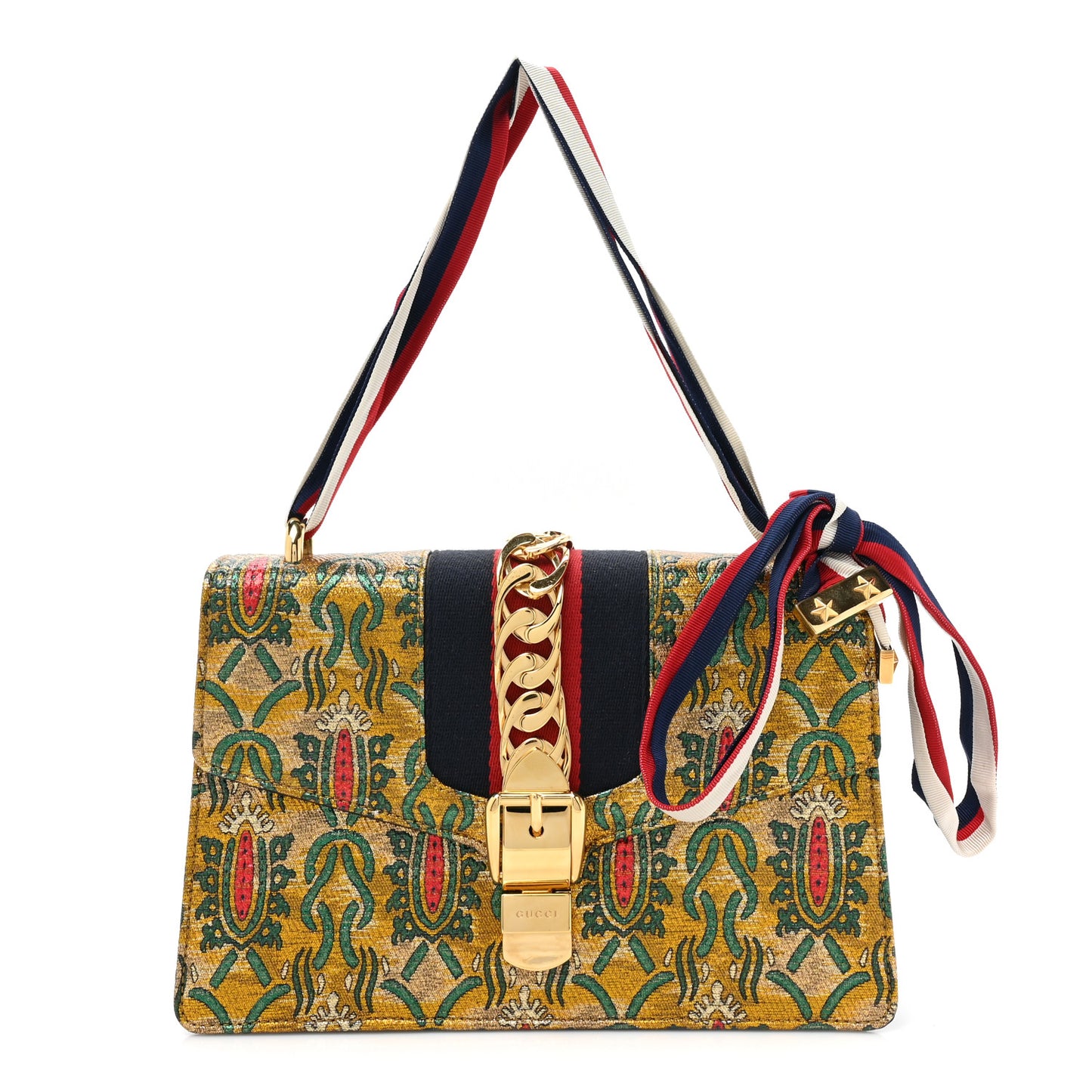 Iridescent Brocade Small Sylvie Shoulder Bag Gold