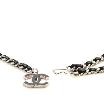 Chanel Lambskin Enamel CC Chain Belt Black Silver 3 of 4