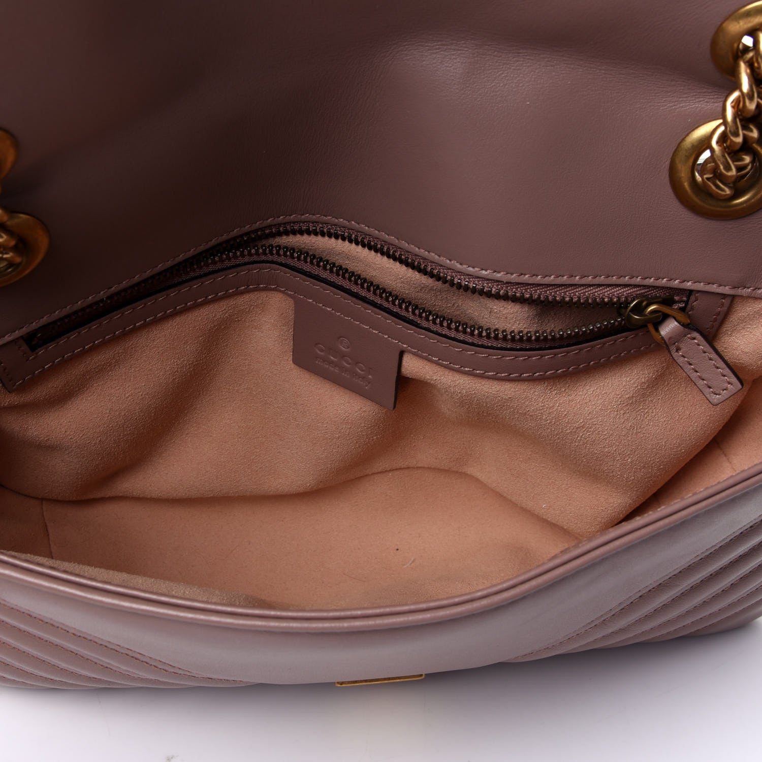 Gucci Calfskin Matelasse Small GG Marmont Shoulder Bag Porcelain Rose 8 of 22