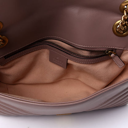 Gucci Calfskin Matelasse Small GG Marmont Shoulder Bag Porcelain Rose 8 of 22