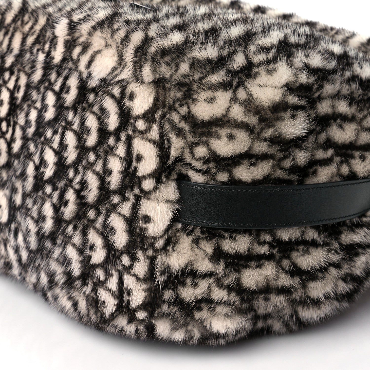 Christian Dior Oblique Mink Fur Saddle Soft Bag Beige Brown 9 of 9