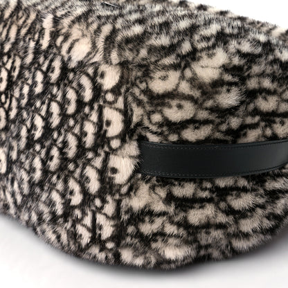 Christian Dior Oblique Mink Fur Saddle Soft Bag Beige Brown 9 of 9