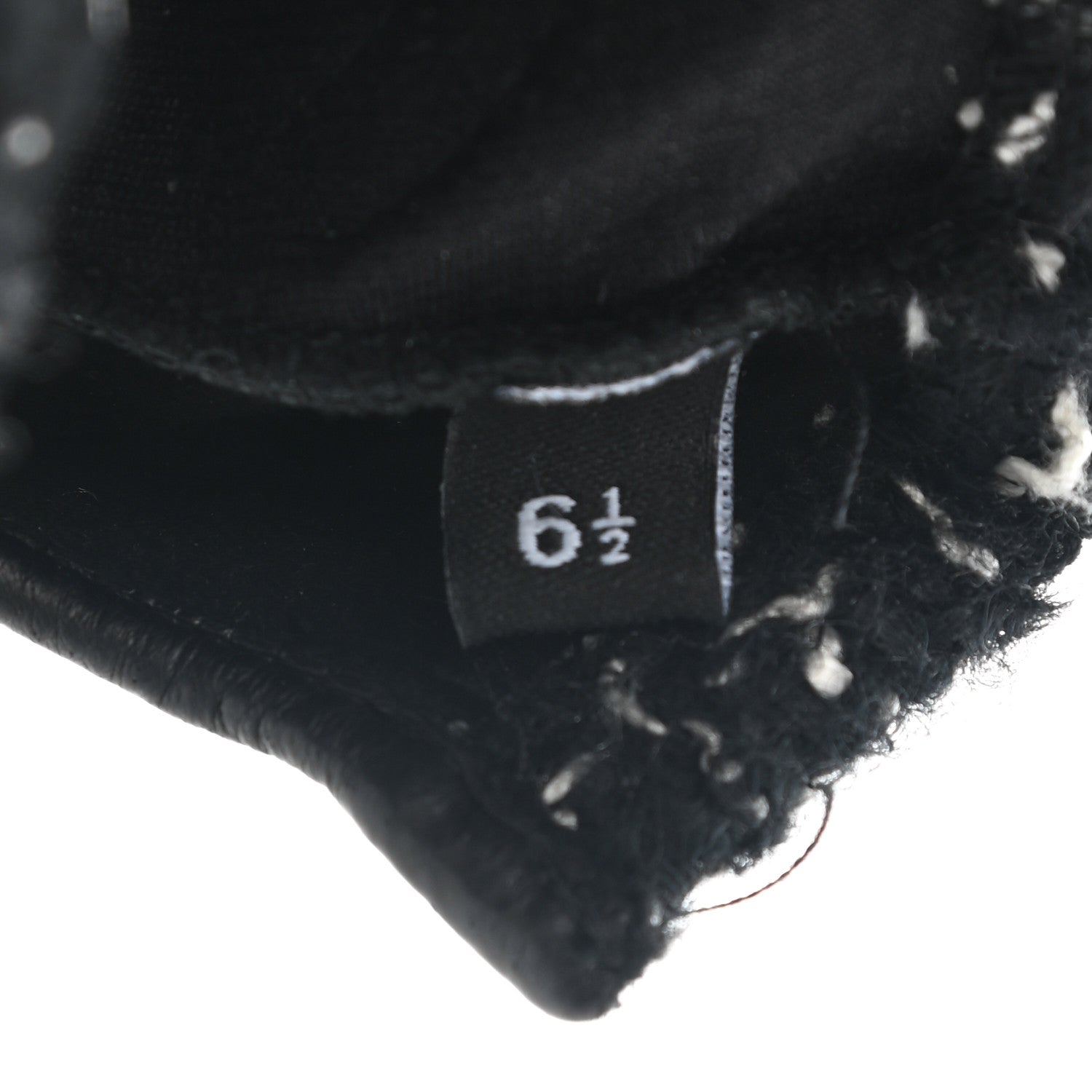 Chanel Metallic Lambskin Tweed CC Fingerless Gloves 6.5 Black Green 5 of 6