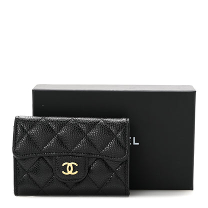 Chanel Caviar Quilted Flap Card Holder Wallet Black Black 12 of 12