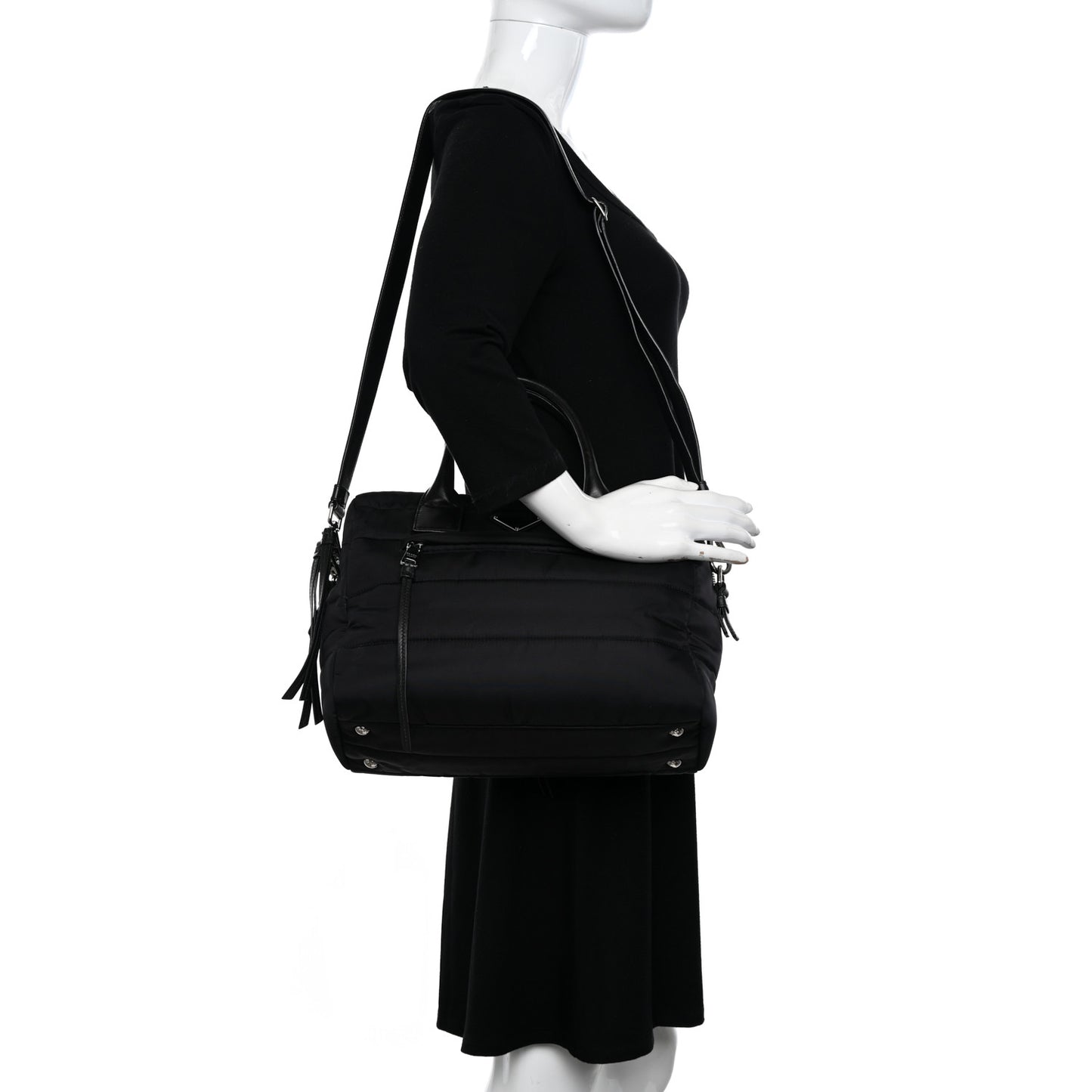 Tessuto Nylon Bomber Tote Black