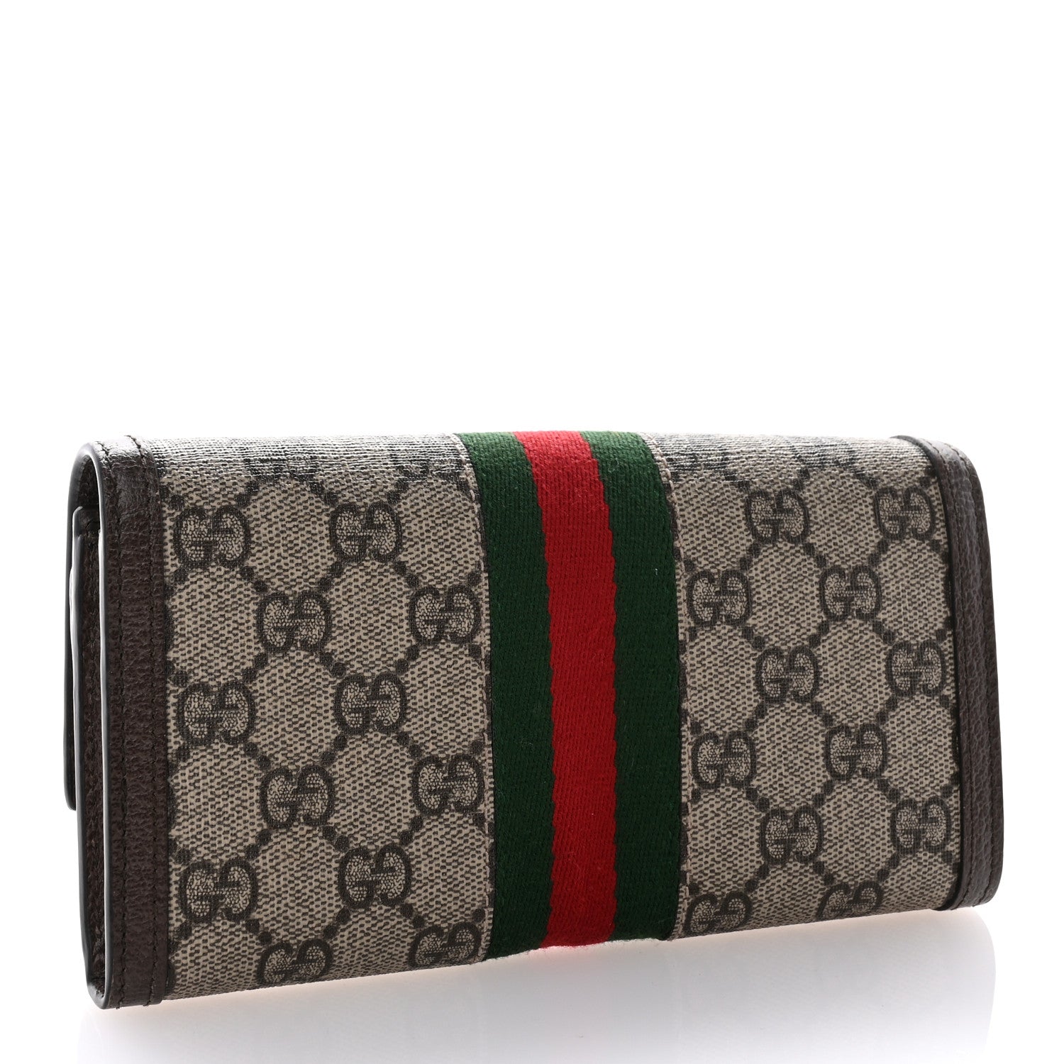 Gucci GG Supreme Monogram Web Ophidia Continental Wallet Brown 3 of 7