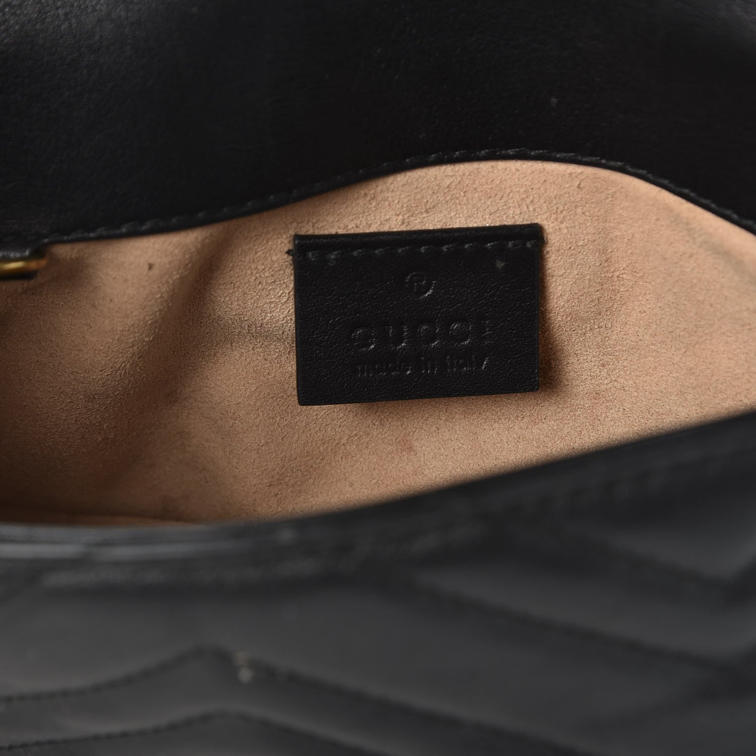 Gucci Calfskin Matelasse Super Mini GG Marmont Shoulder Bag Black 8 of 10