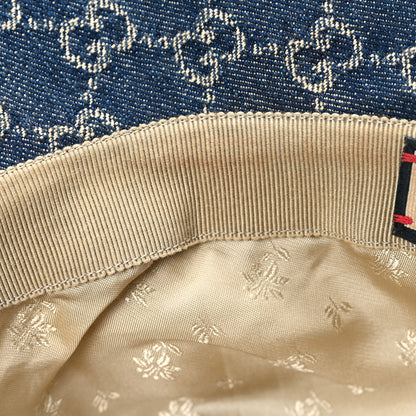 Gucci Washed Jacquard Denim Nappa GG Monogram Oscar Bucket Hat L Denim Cuir 10 of 10