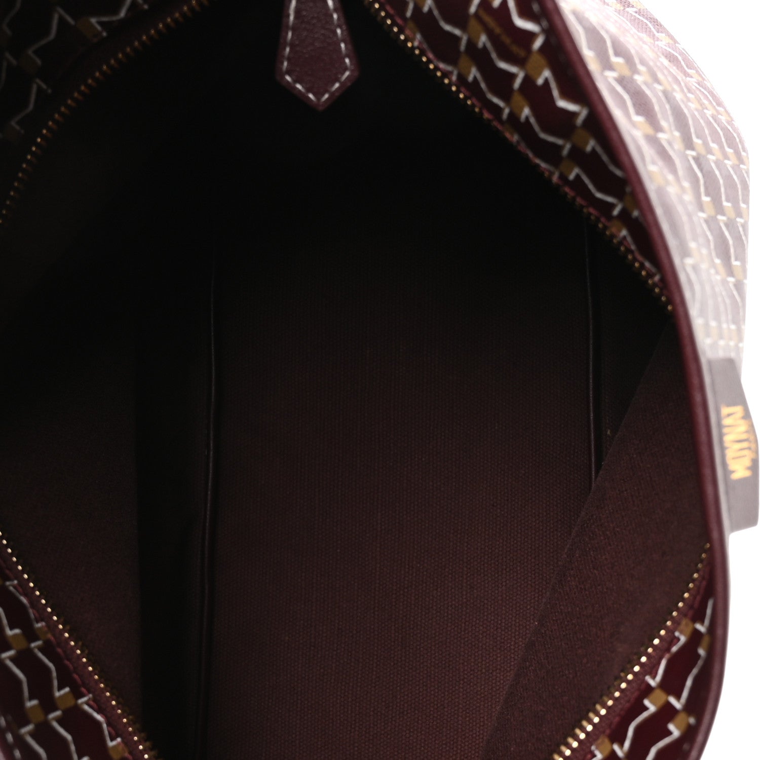 Moynat Calfskin Canvas M Hobo Bag Burgundy 5 of 9