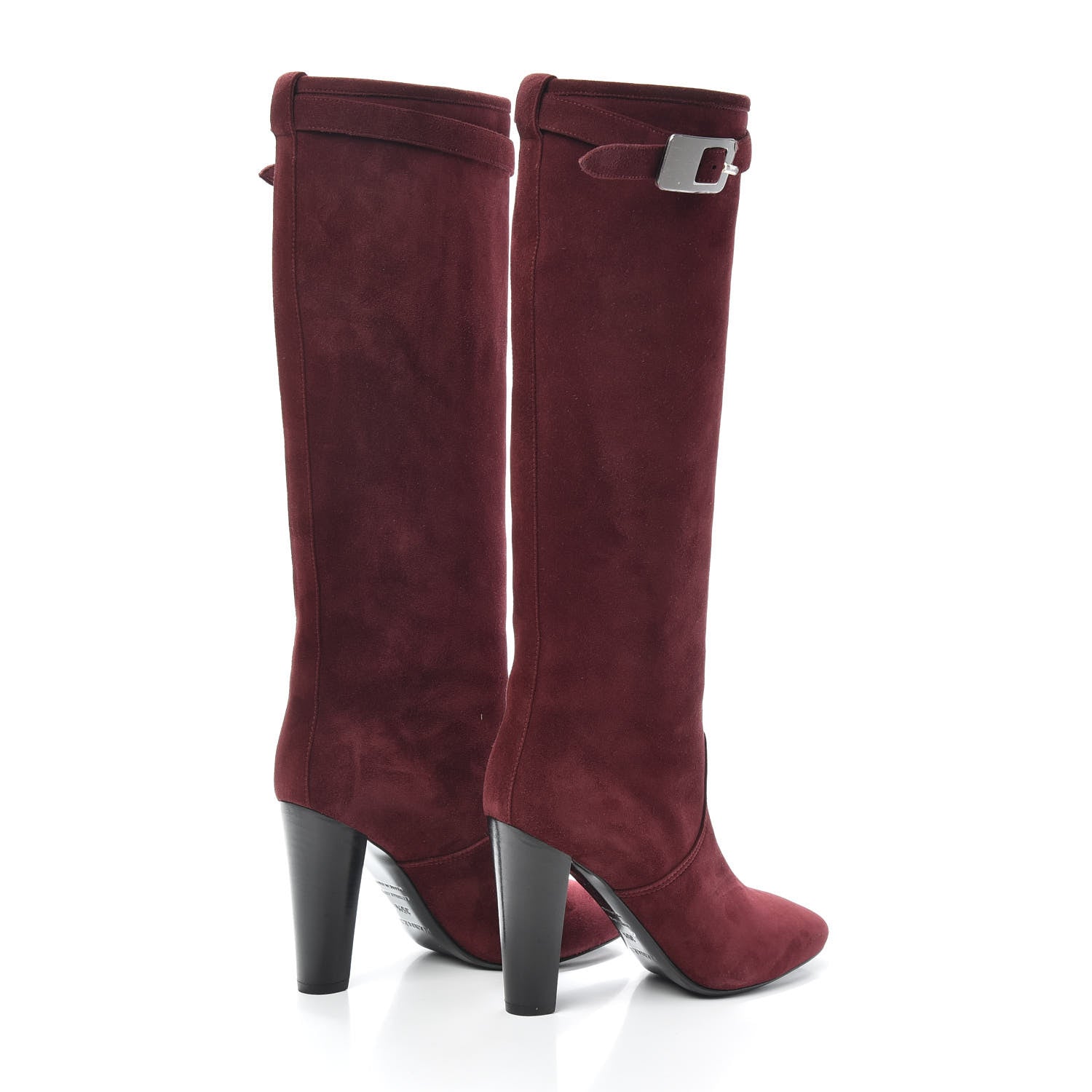 Hermes Chevre Velours Empire Boots 35.5 Bourgogne 4 of 6