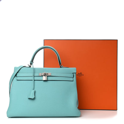 Hermes Togo Kelly Retourne 35 Bleu Atoll 15 of 15