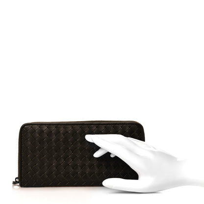 Bottega Veneta Nappa Intrecciato Zip Around Wallet Kaki Plaster 2 of 9