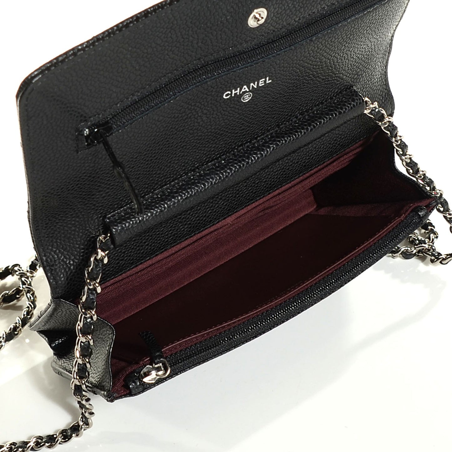 Caviar Quilted Wallet On Chain WOC Black