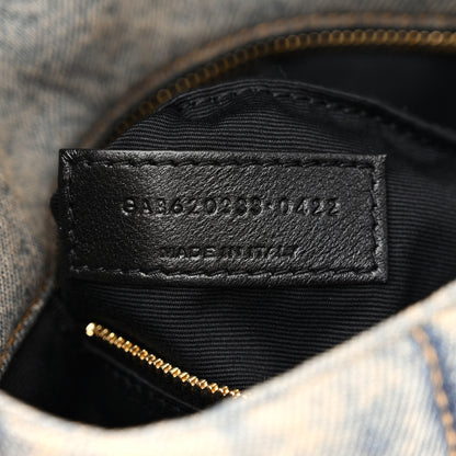 Saint Laurent Denim Quilted Toy Loulou Puffer Monogram Chain Satchel Blue Cinnamon 7 of 11