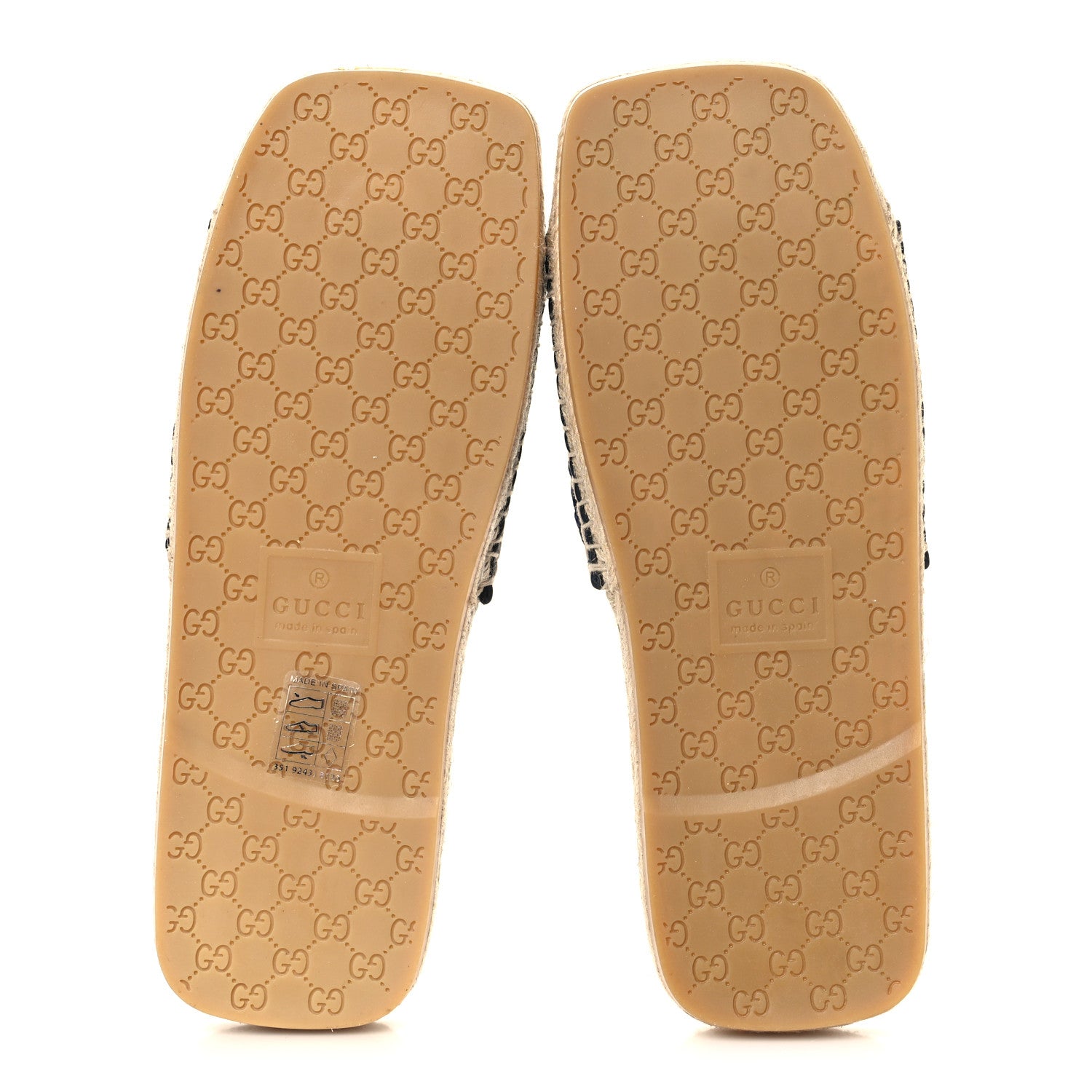 Gucci Macrochet Raffia Logo Flat Slide Espadrille Sandals 37.5 Blue Great White 6 of 10