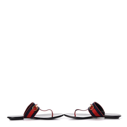 Gucci Grosgrain Querelle Web Thong Sandals 37 Red 6 of 9