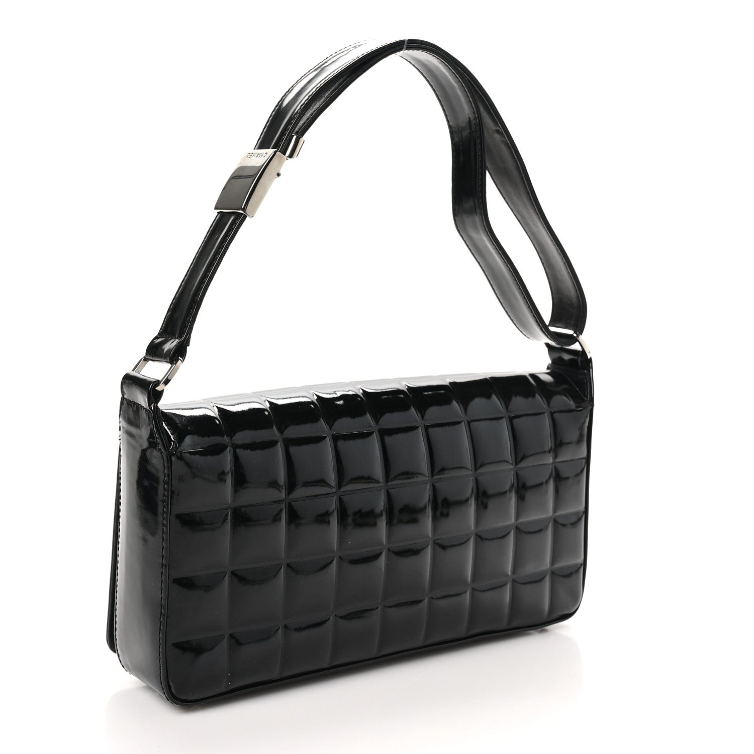 Chanel Patent Chocolate Bar Quilted CC Flap Black 3 of 10