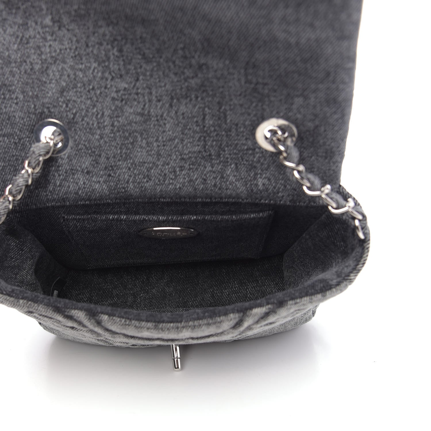 Chanel Denim Embossed CC Logo Print Mini Single Flap Black 5 of 9
