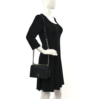 Christian Dior Grained Calfskin Small Diorama Flap Bag Black 2 of 12
