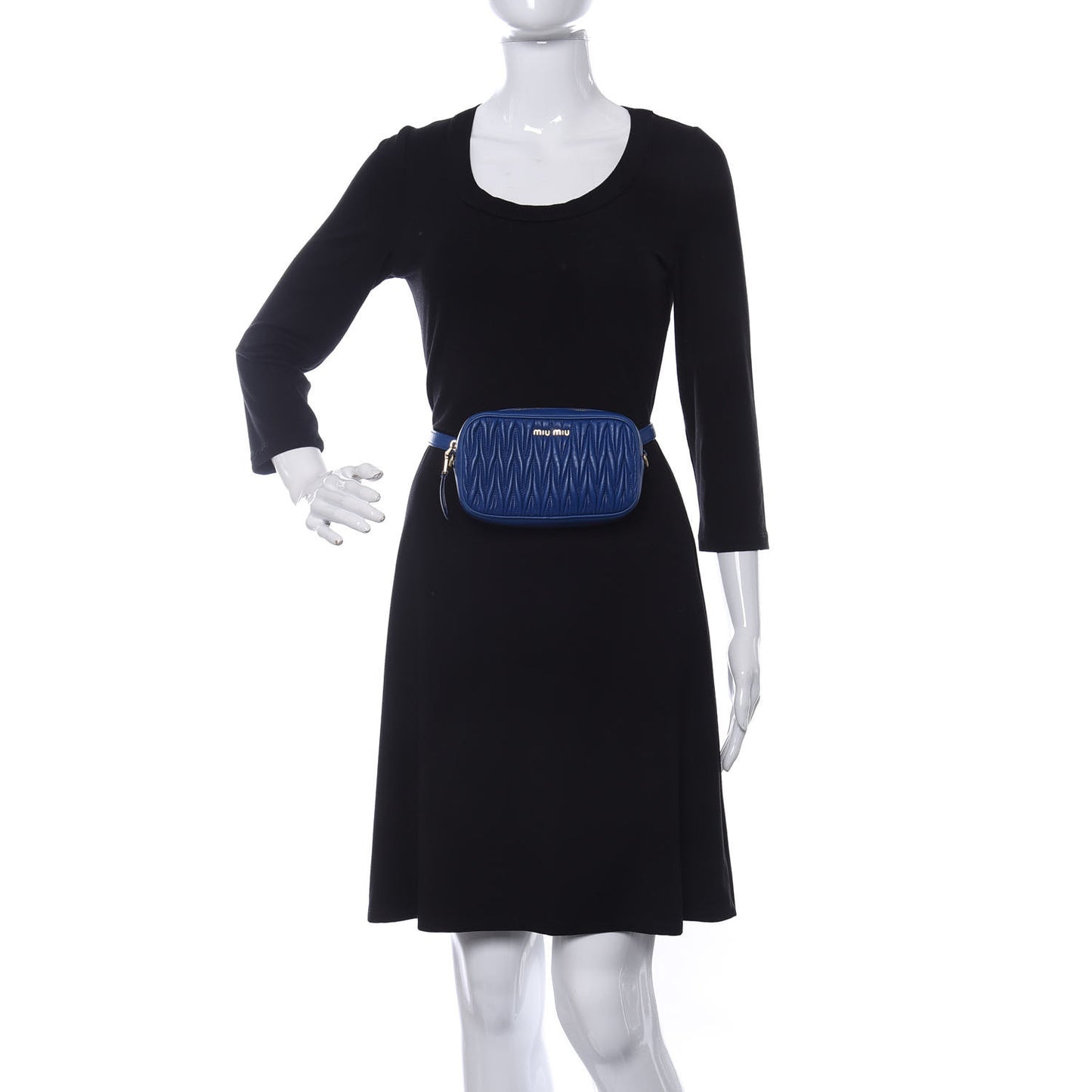 Nappa Matelasse Marsupio Belt Bag Azurro