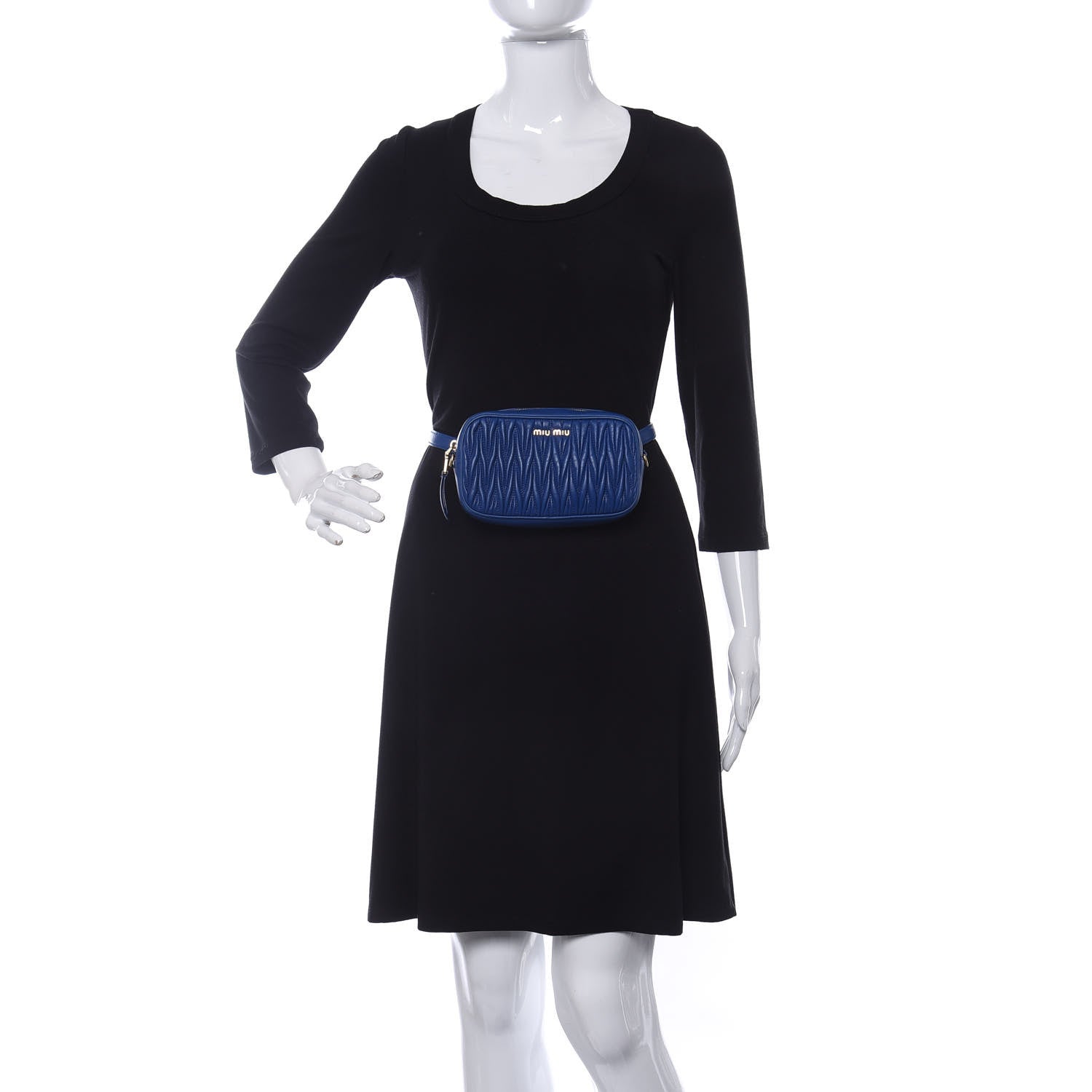 Miu Miu Nappa Matelasse Marsupio Belt Bag Azurro 2 of 10