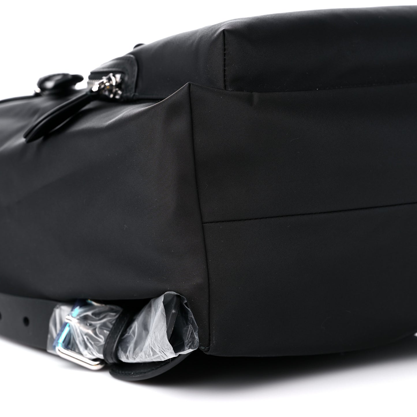 Nylon Logo Print Backpack Black
