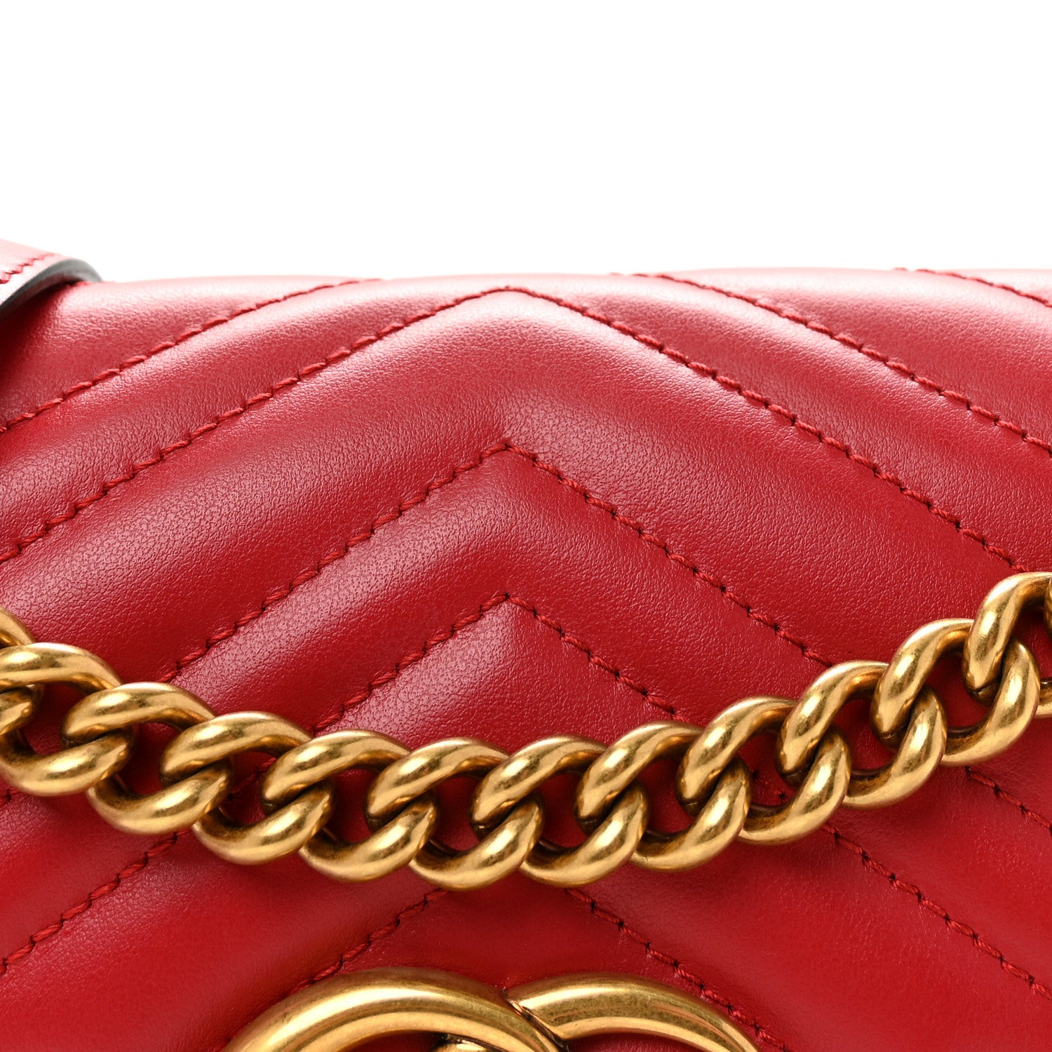 Gucci Calfskin Matelasse Small GG Marmont Shoulder Bag Hibiscus Red 8 of 10