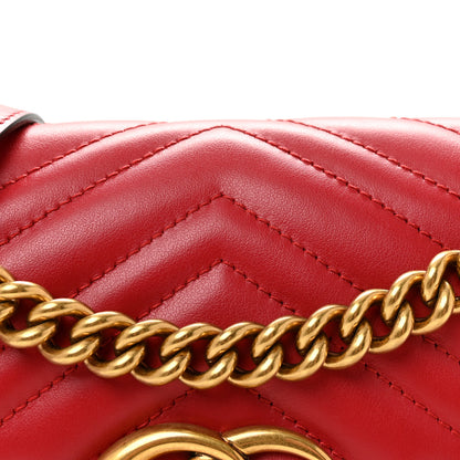 Gucci Calfskin Matelasse Small GG Marmont Shoulder Bag Hibiscus Red 8 of 10