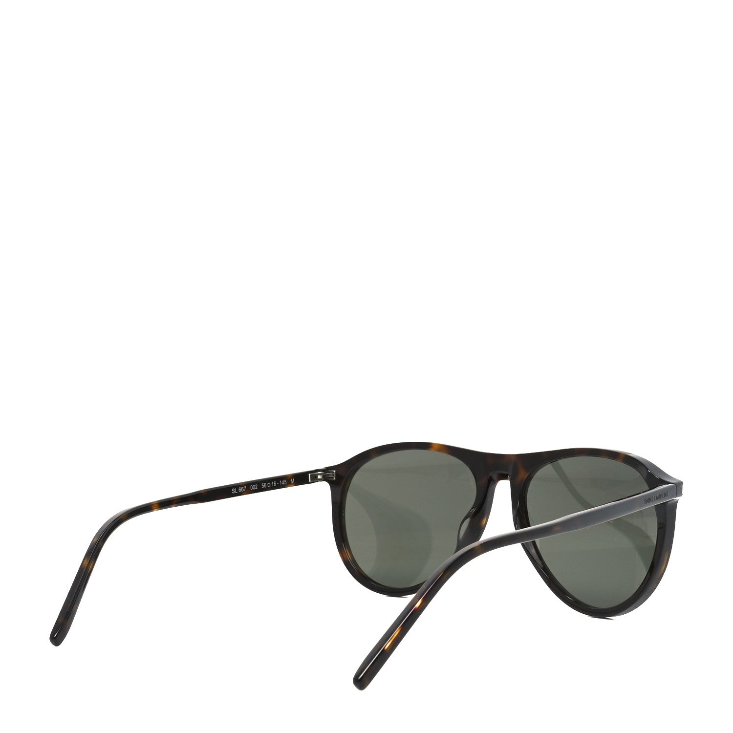 Saint Laurent Acetate Aviator Sunglasses SL 667 Tortoise 4 of 8