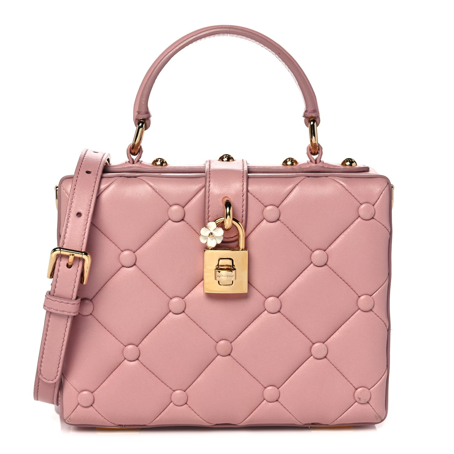 Dolce & Gabbana Lambskin Quilted Box Bag Pink 1 of 18