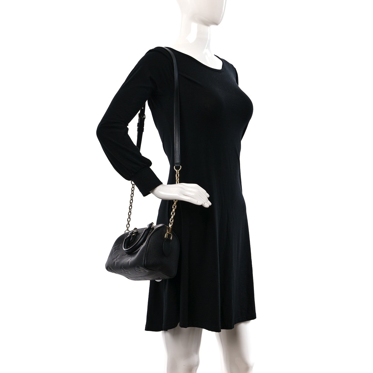 Louis Vuitton Empreinte Monogram Giant Speedy Bandouliere 20 Black 2 of 10