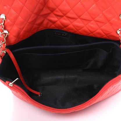 Chanel Calfskin Quilted XXL Travel Flap Bag Red 6 of 12