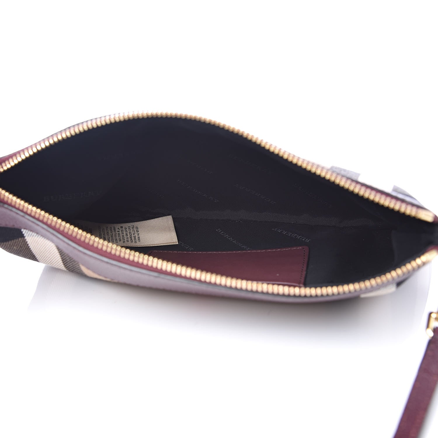 Burberry House Check Derby Peyton Crossbody Clutch Bag Mahogany Red 5 of 12