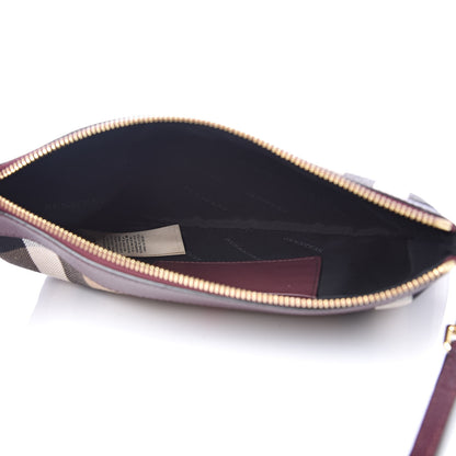 Burberry House Check Derby Peyton Crossbody Clutch Bag Mahogany Red 5 of 12