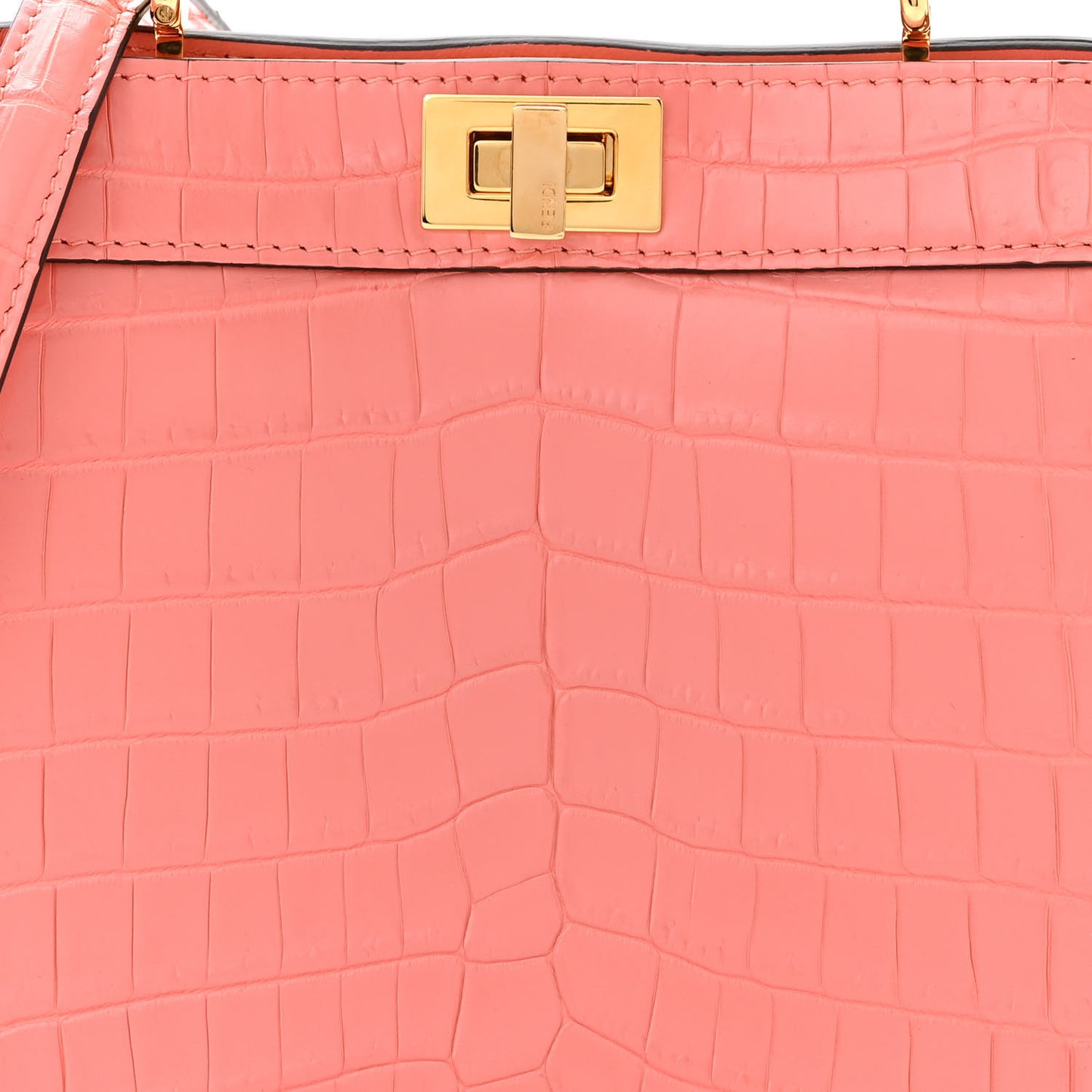 Shiny Crocodile Petite Peekaboo I SEE U Satchel Pink