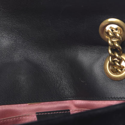 Gucci Velvet Matelasse Mini GG Marmont Shoulder Bag Black 10 of 16