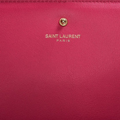 Saint Laurent Calfskin Classic Y Ligne Chain Wallet Bubblegum 5 of 9