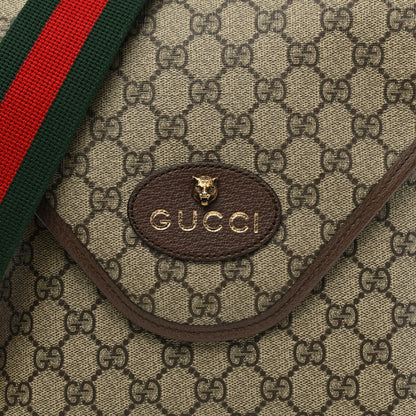 Gucci GG Supreme Monogram Web Medium Neo Vintage Flap Messenger Bag Beige New Acero 8 of 12