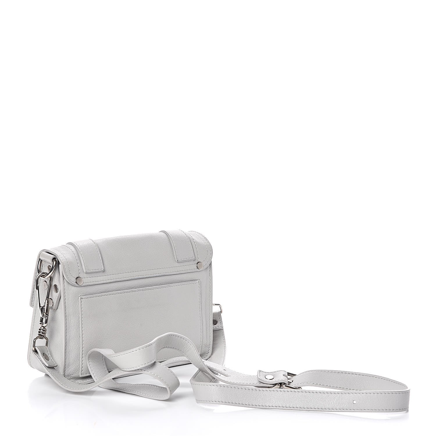 Proenza Schouler Lambskin PS1 Mini Pouch Messenger Pale Steel 3 of 10