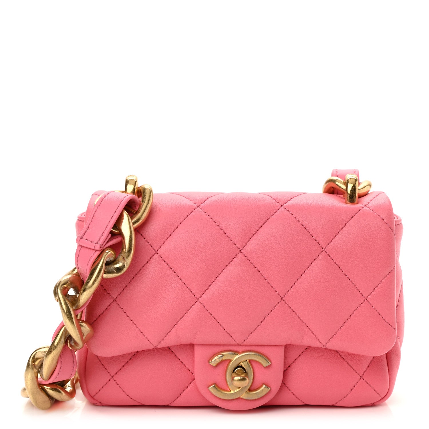 Chanel Lambskin Quilted Mini Funky Town Flap Pink 1 of 10