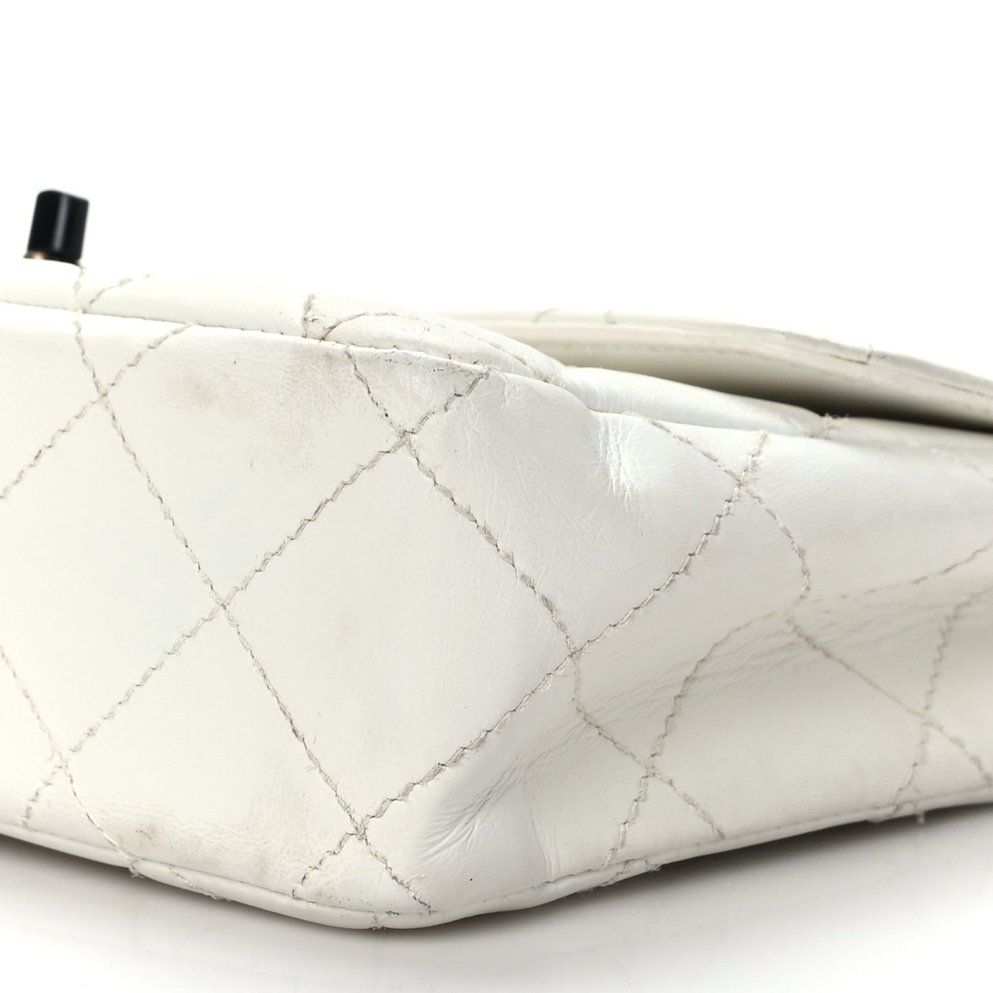 Lambskin Bekko Resin Medium Flap White