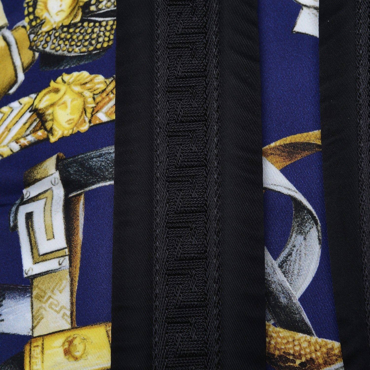 Versace Nylon Palazzo Medusa Belt Print Backpack Blue 9 of 10