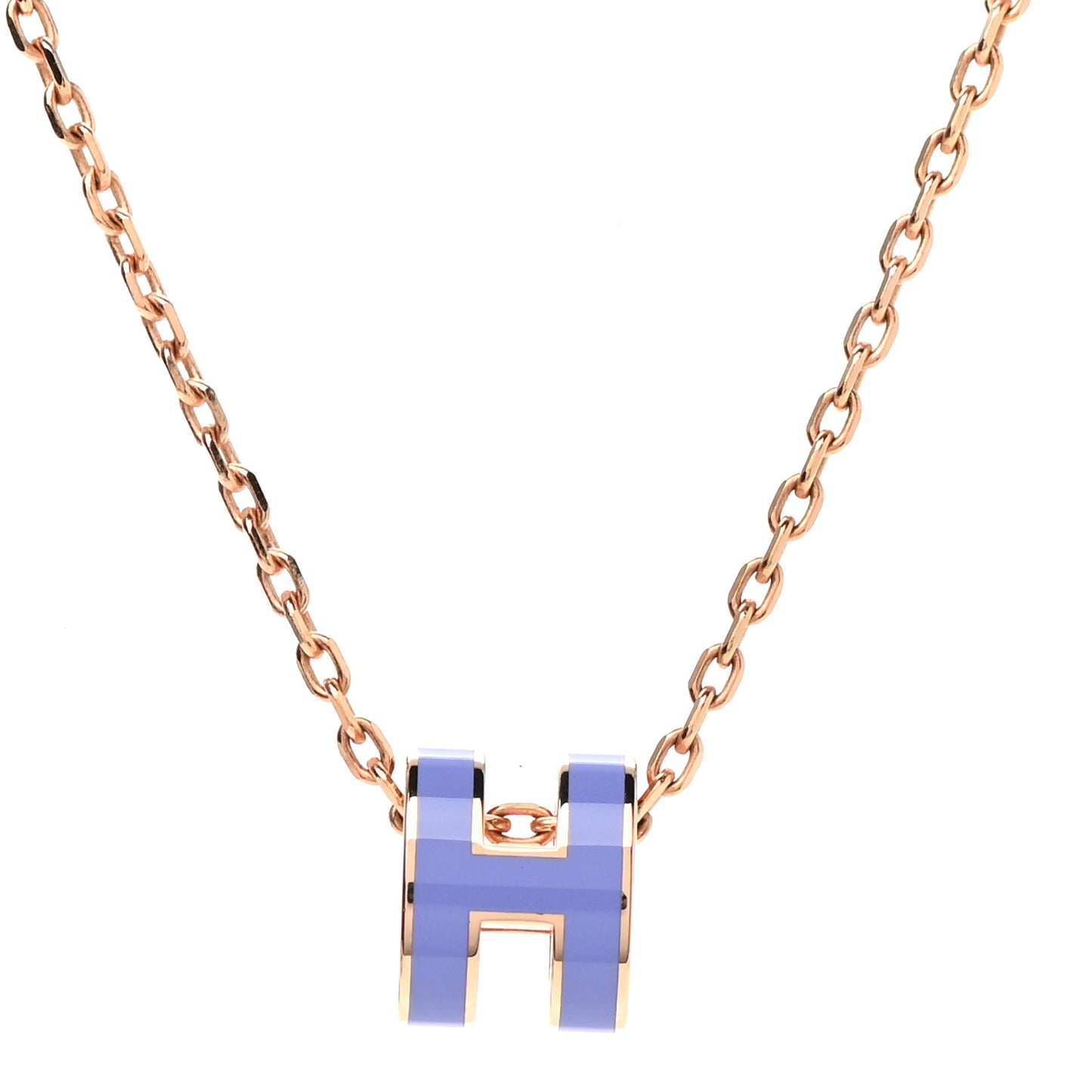 Rose Gold Mini Pop H Pendant Necklace Lilas