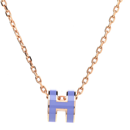 Hermes Rose Gold Mini Pop H Pendant Necklace Lilas 4 of 7