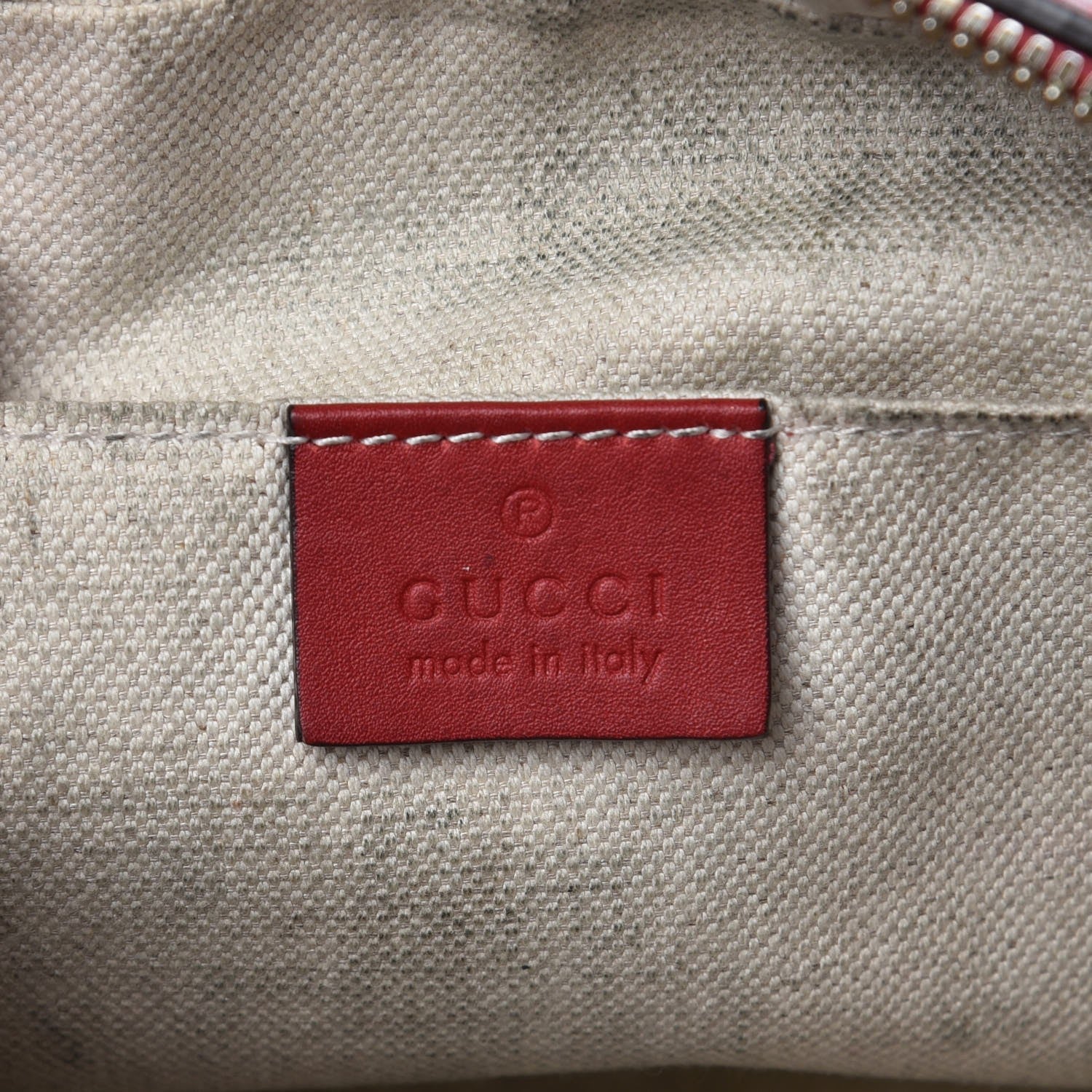 Gucci Monogram GG Supreme Web Small Webby Bee Shoulder Red 6 of 14