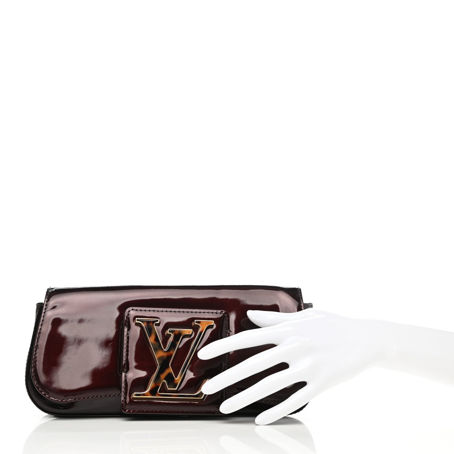 Louis Vuitton Patent Sobe Clutch Amarante 3 of 9