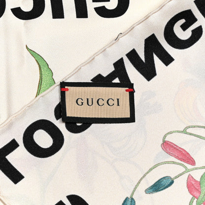 Gucci Silk Palm Spring Flower Print Scarf Off White 4 of 5