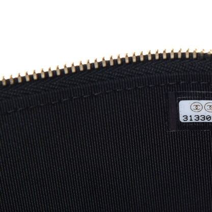 Chanel Lambskin Camellia Embossed Small Vanity Case With Chain Black 9 of 11